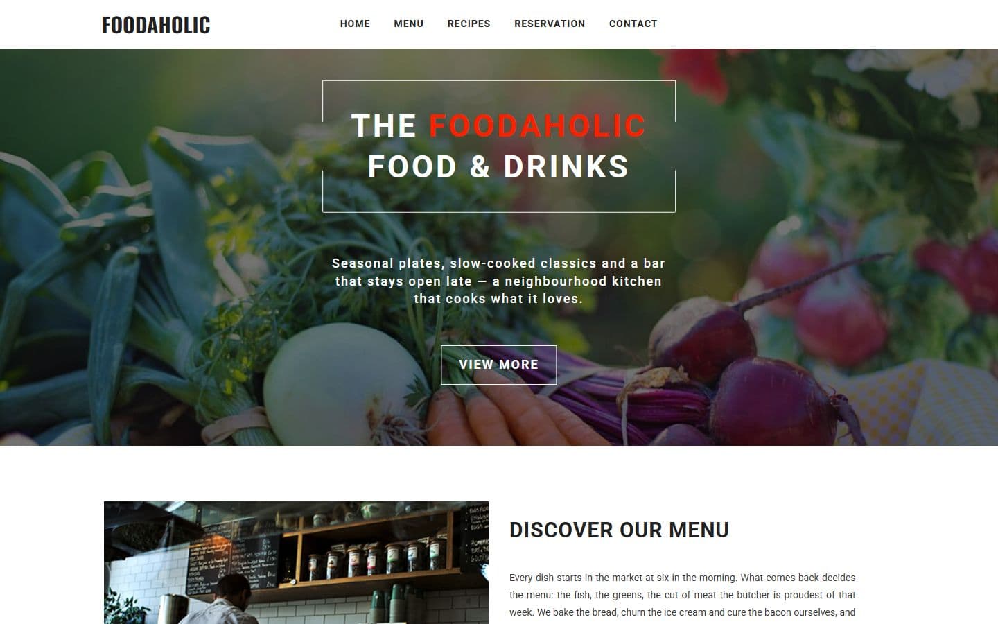 Foodaholic - Responsive HTML Email Template Free home page