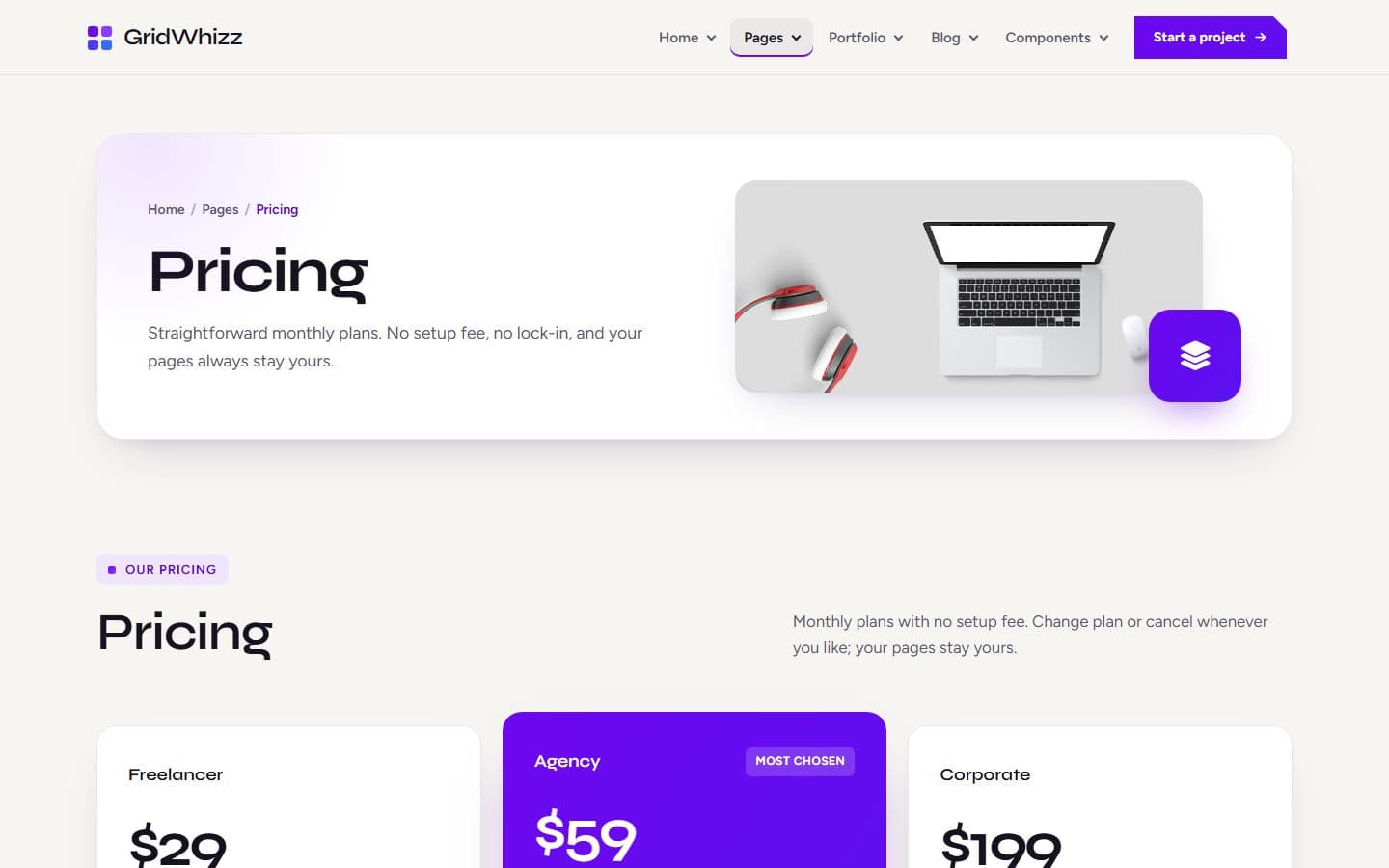 GridWhizz Price page
