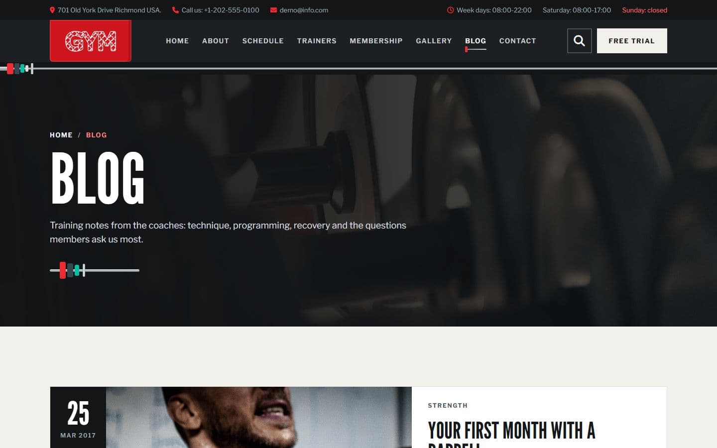 Gym-Vigour Blog page