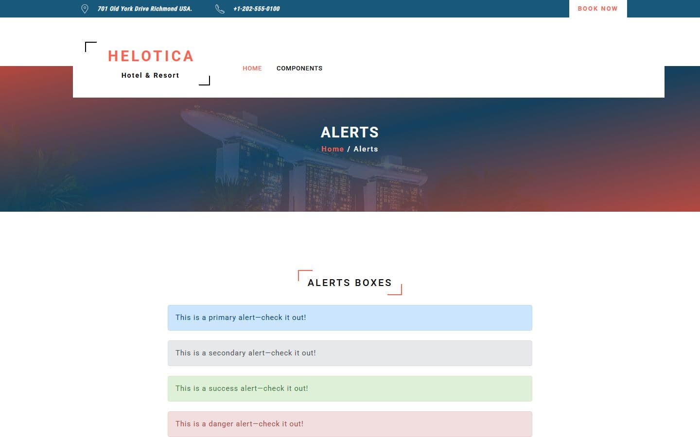Helotica Alerts page