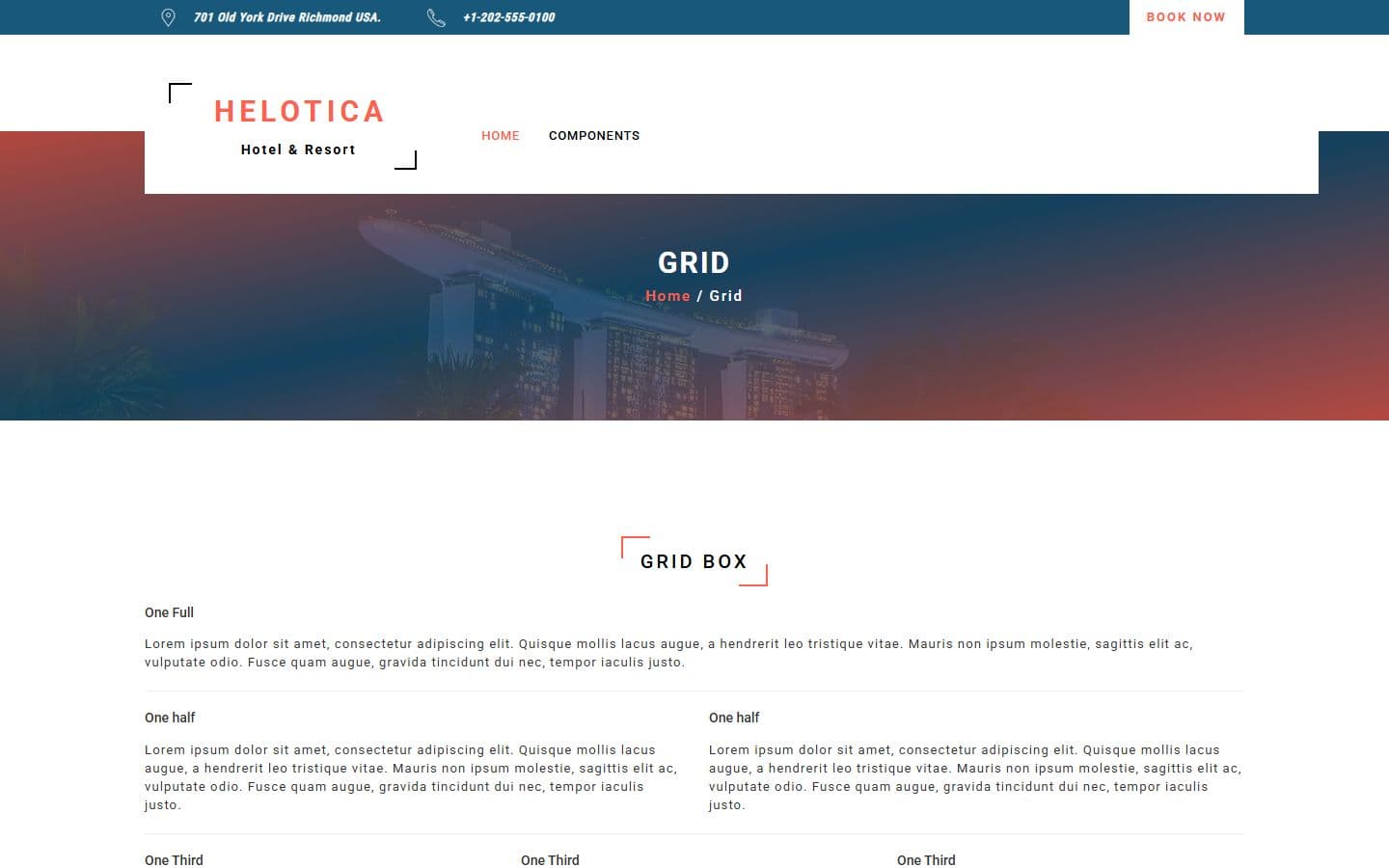 Helotica Grid page