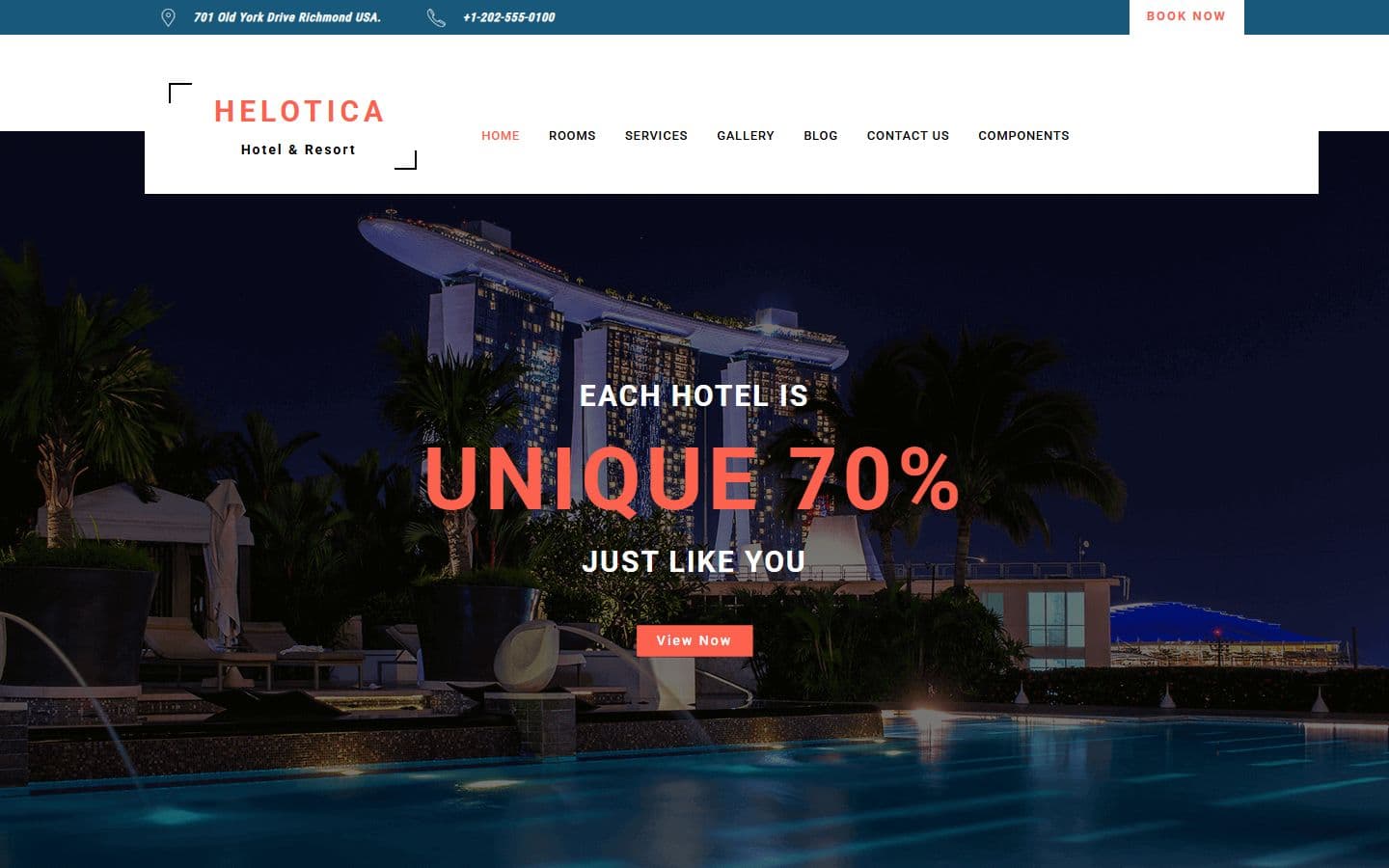 Helotica – Online Travel Agency Website Template HTML5 Free home page