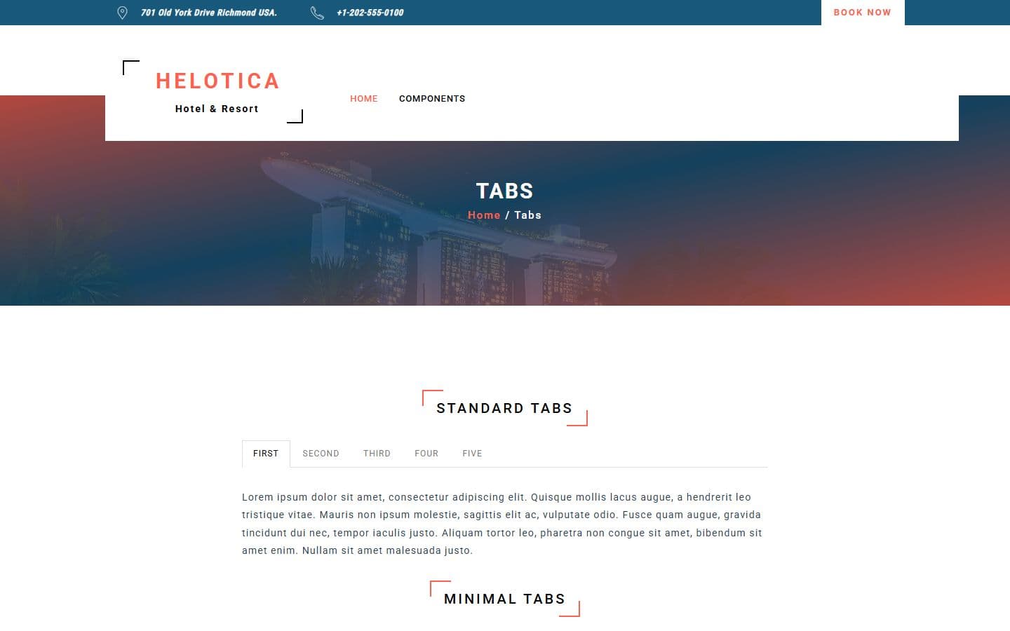 Helotica Tab page