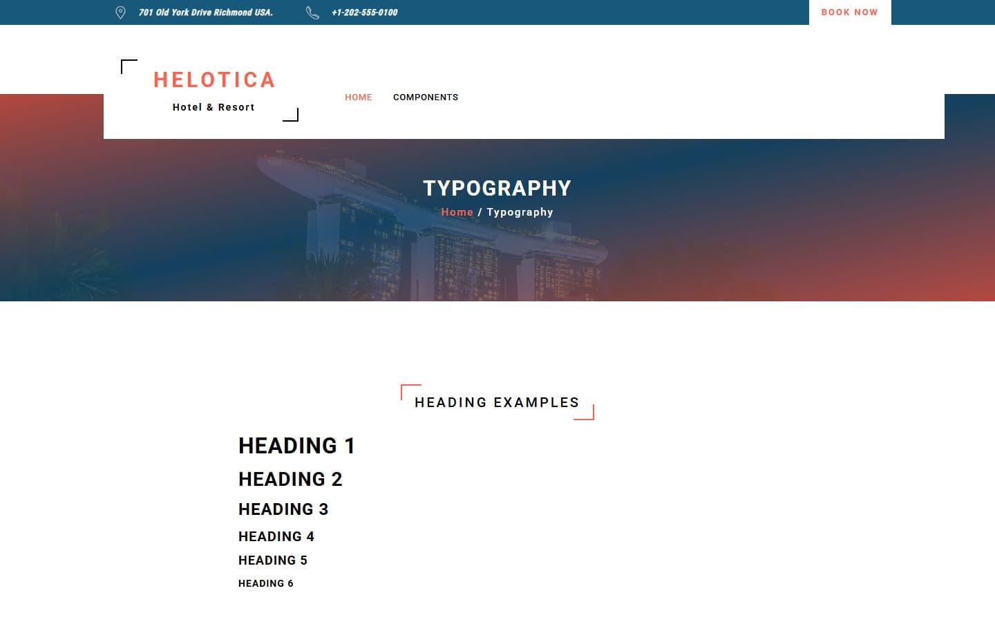 Helotica Typography page