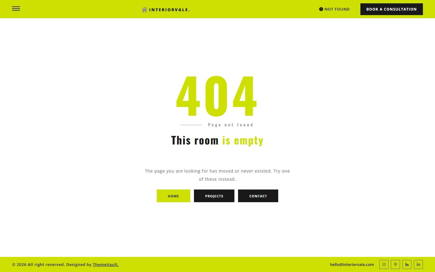 Interiorvale 404 page