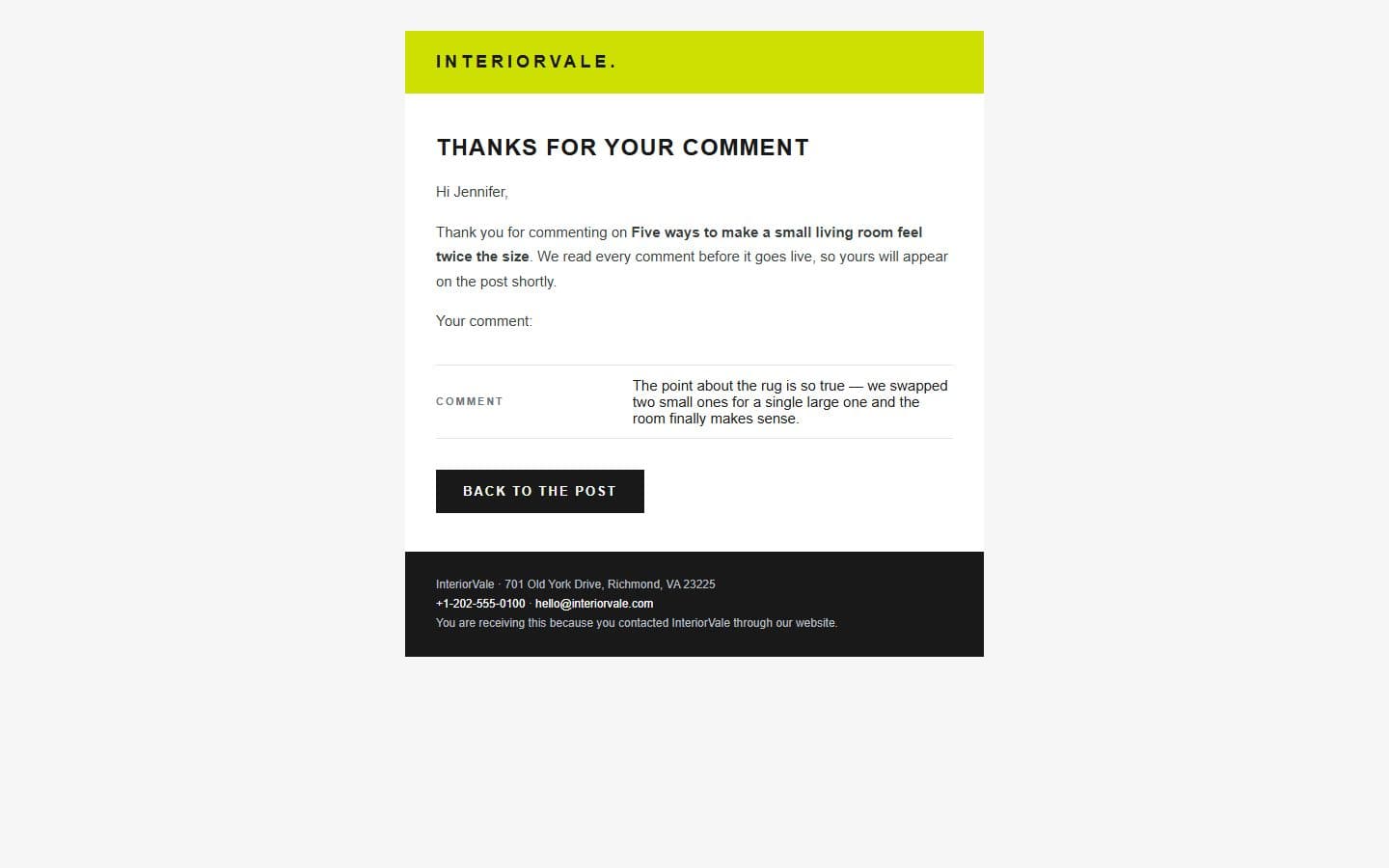 Interiorvale Email: comment page