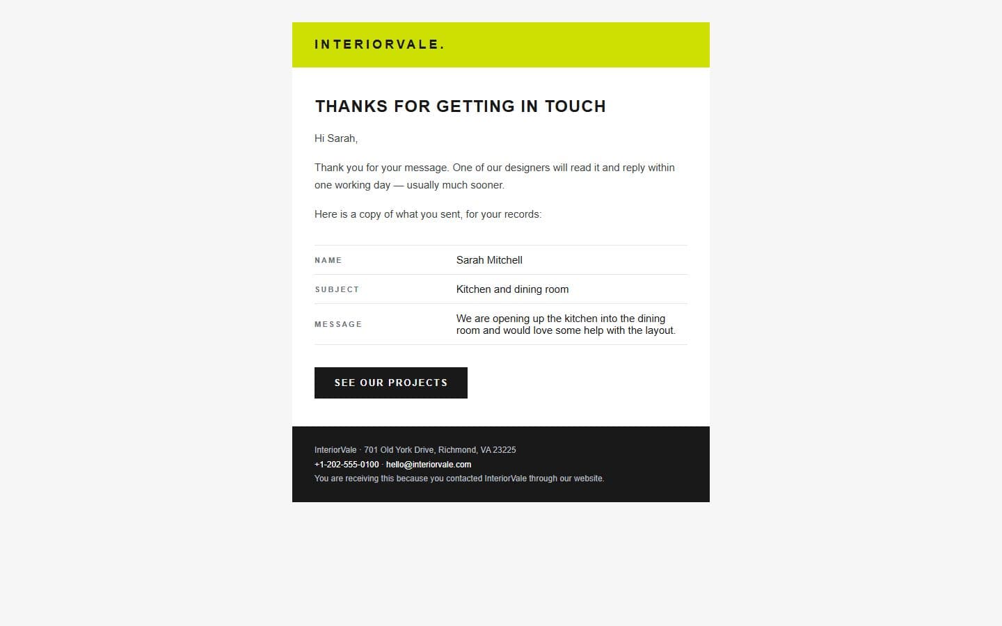 Interiorvale Email: contact page