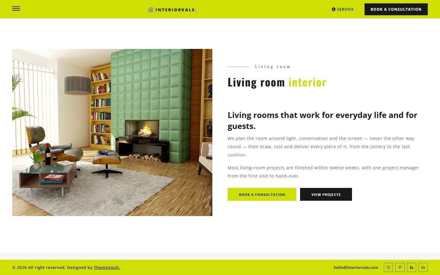 Interiorvale Service detail page