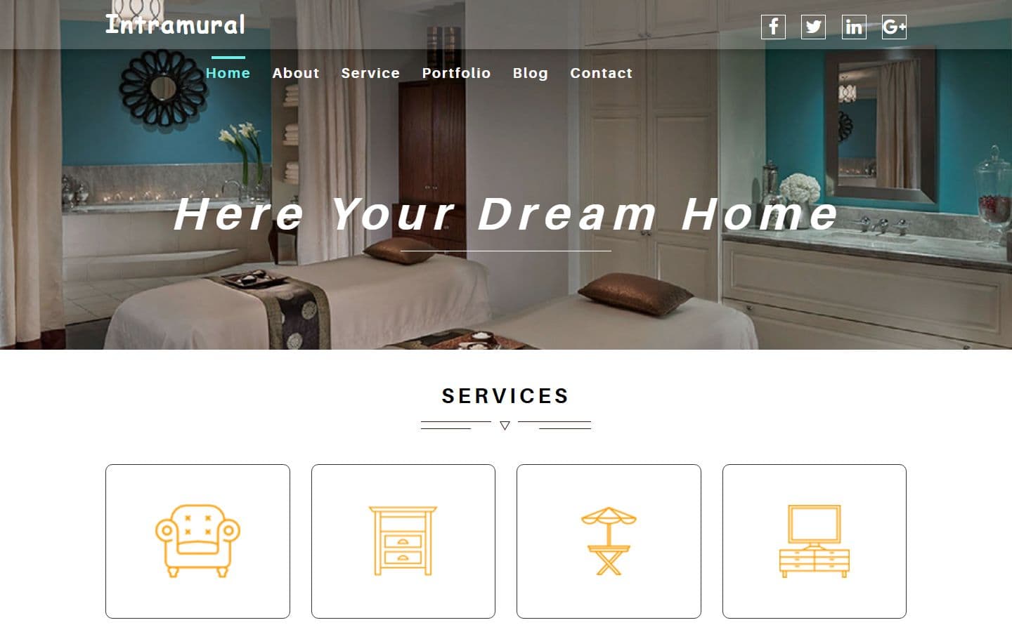Intramural - Responsive Free Interior Design Website Template home page