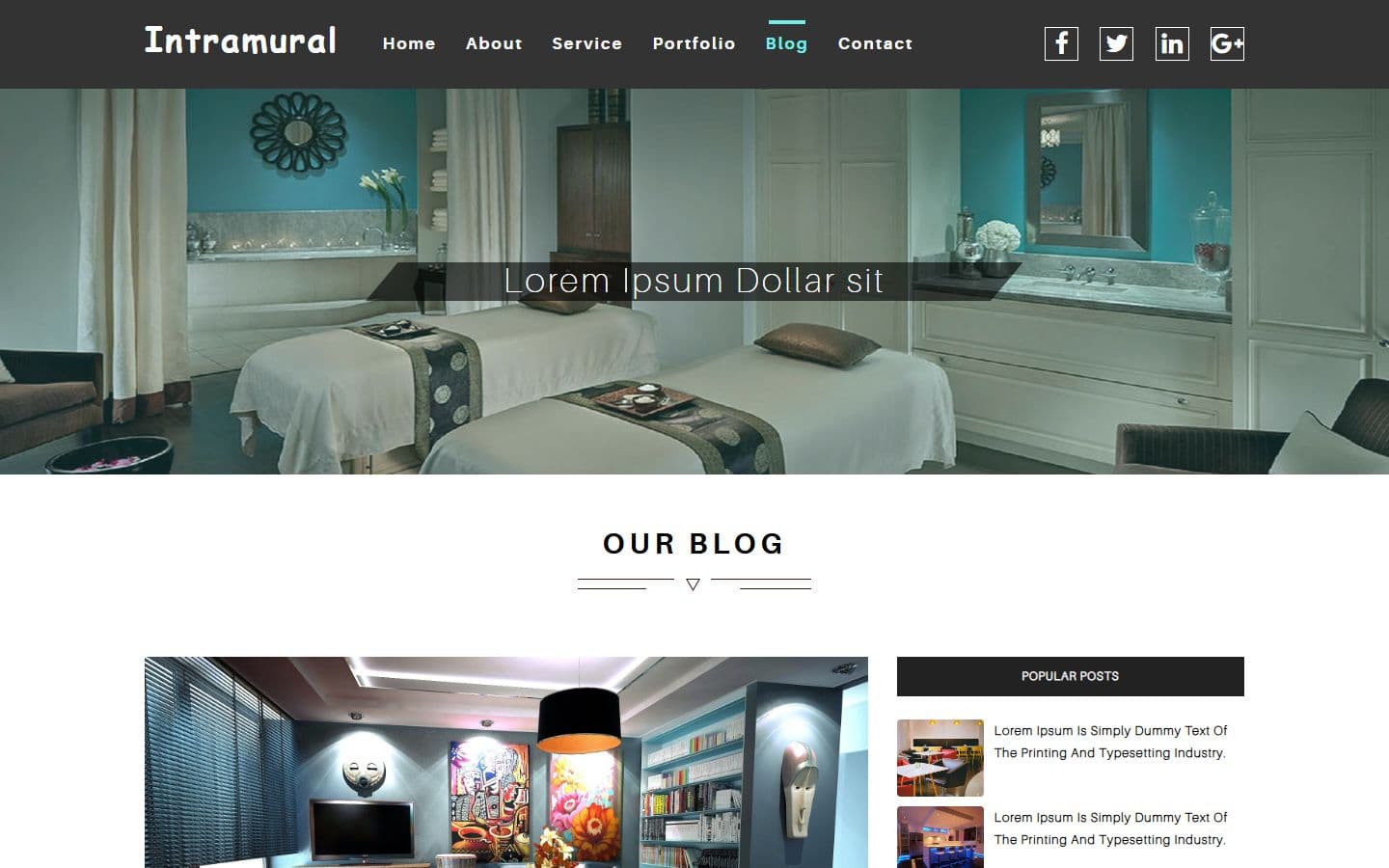 Intramural Single blog page