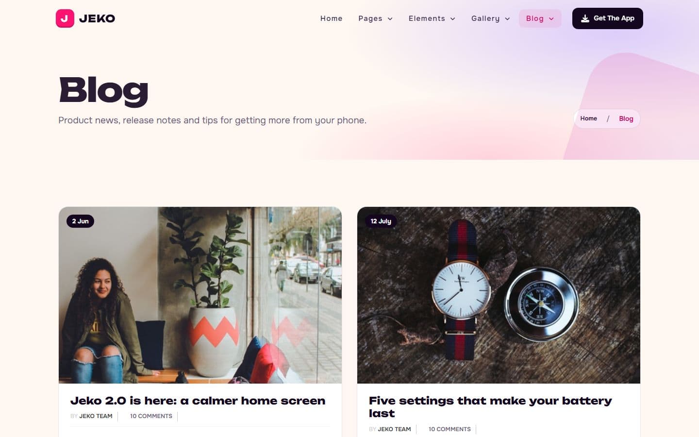 Jeko Blog page