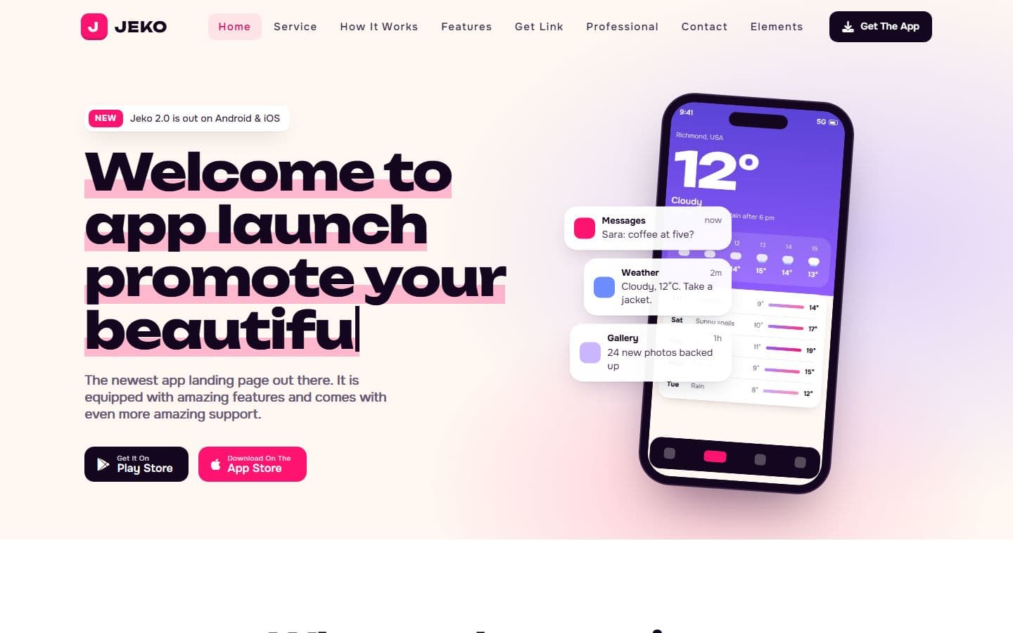Jeko- One Page Responsive HTML5 Business Website Template home page