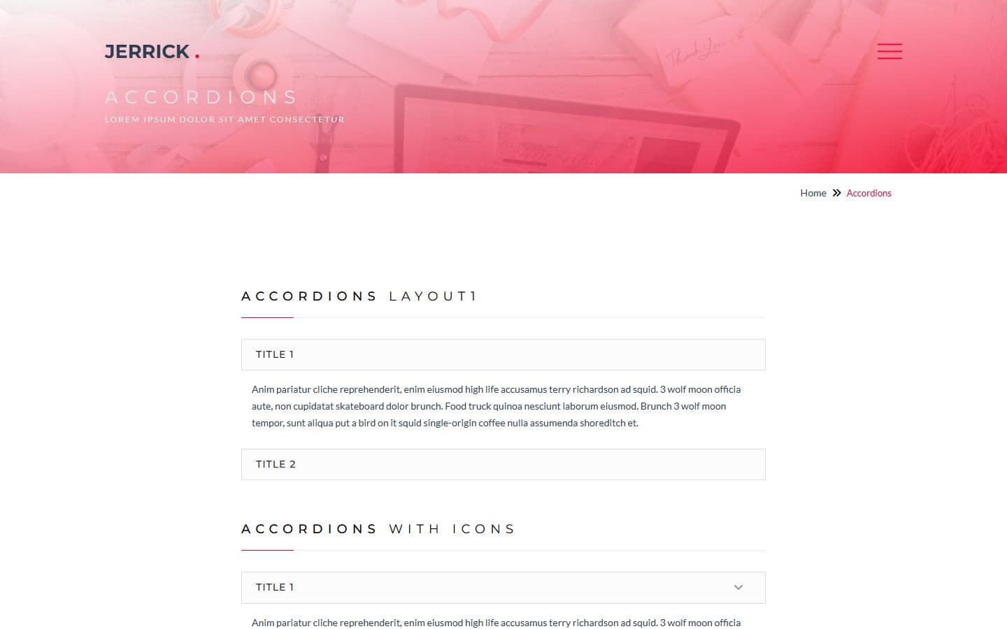 Jerrick Accordions page