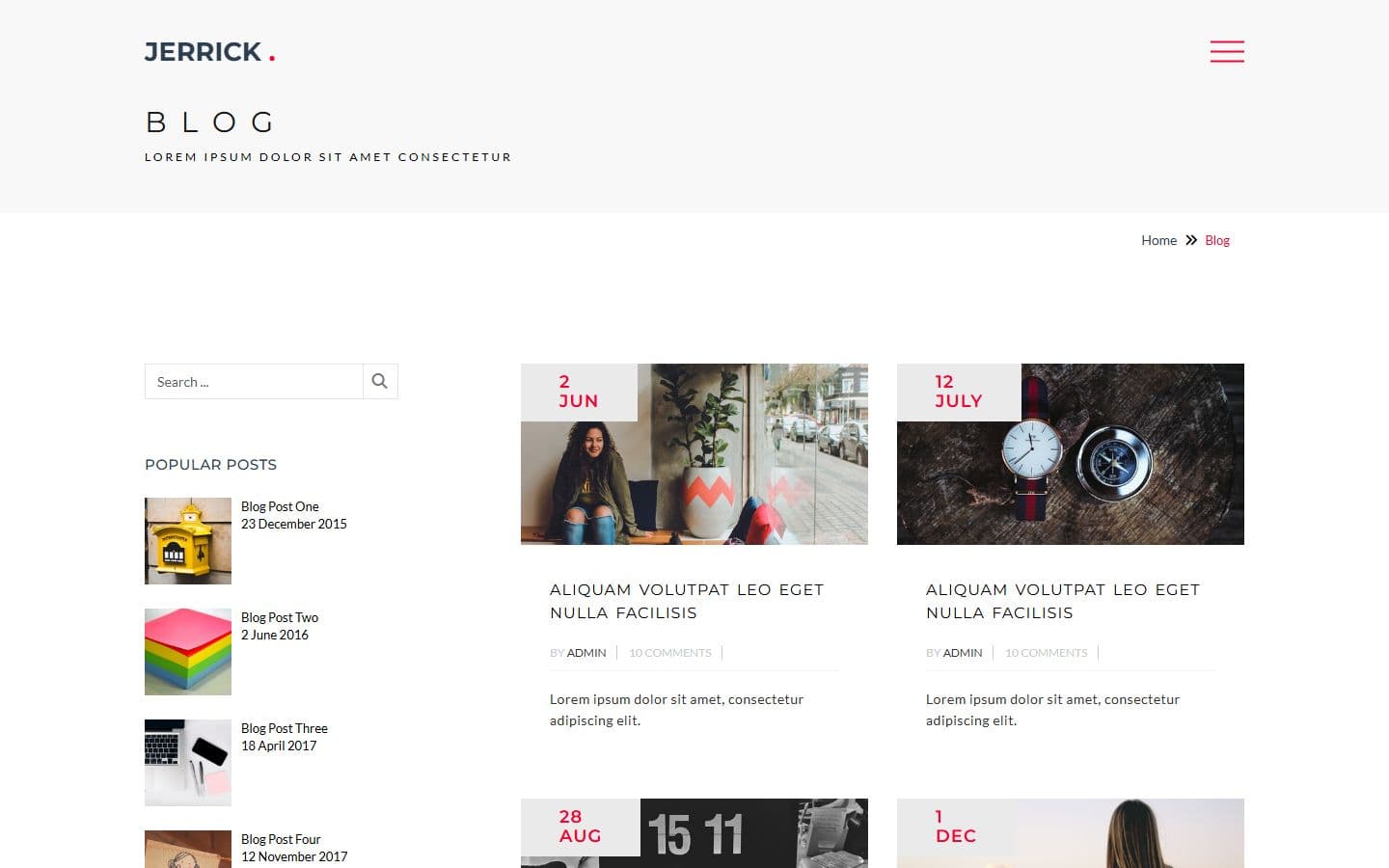 Jerrick Blog left sidebar page
