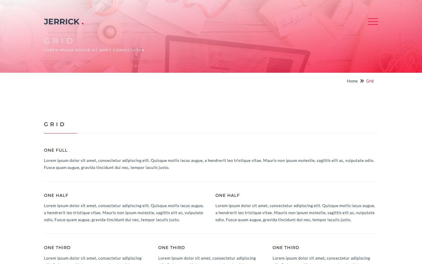 Jerrick Grid page