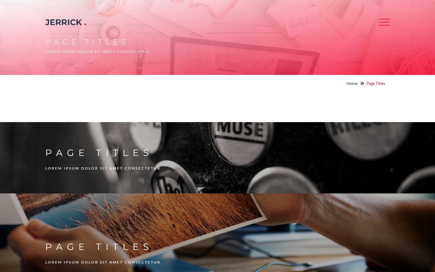 Jerrick Page titles page