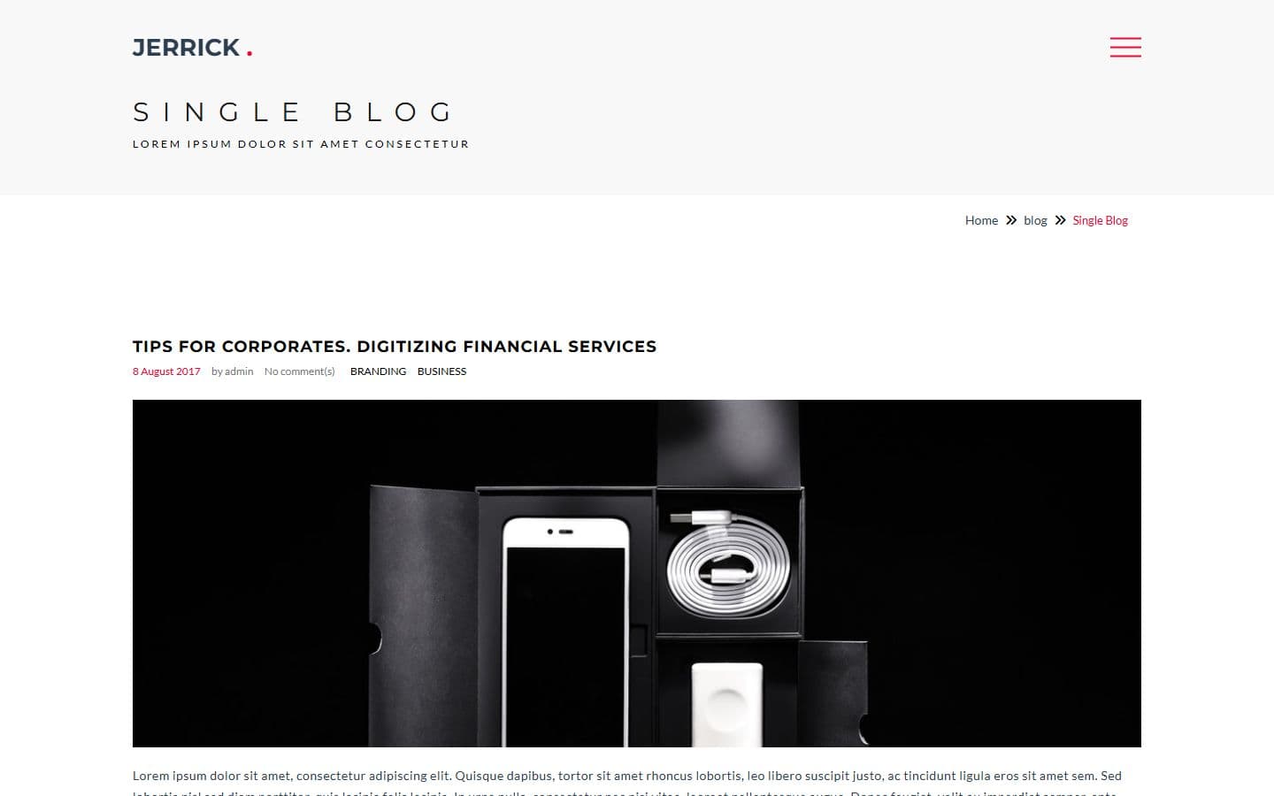 Jerrick Single blog page
