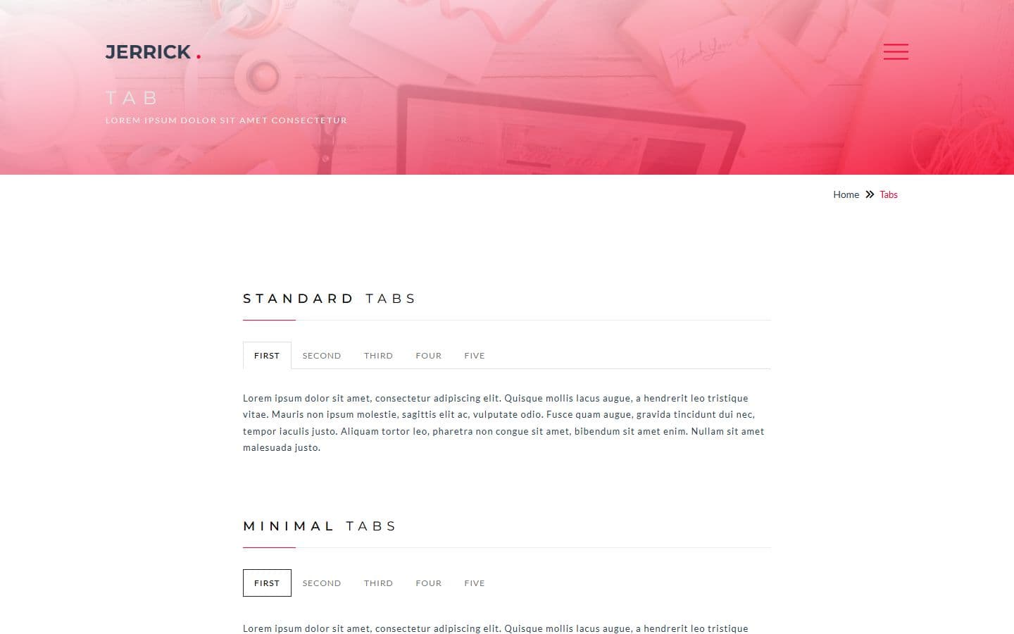 Jerrick Tab page