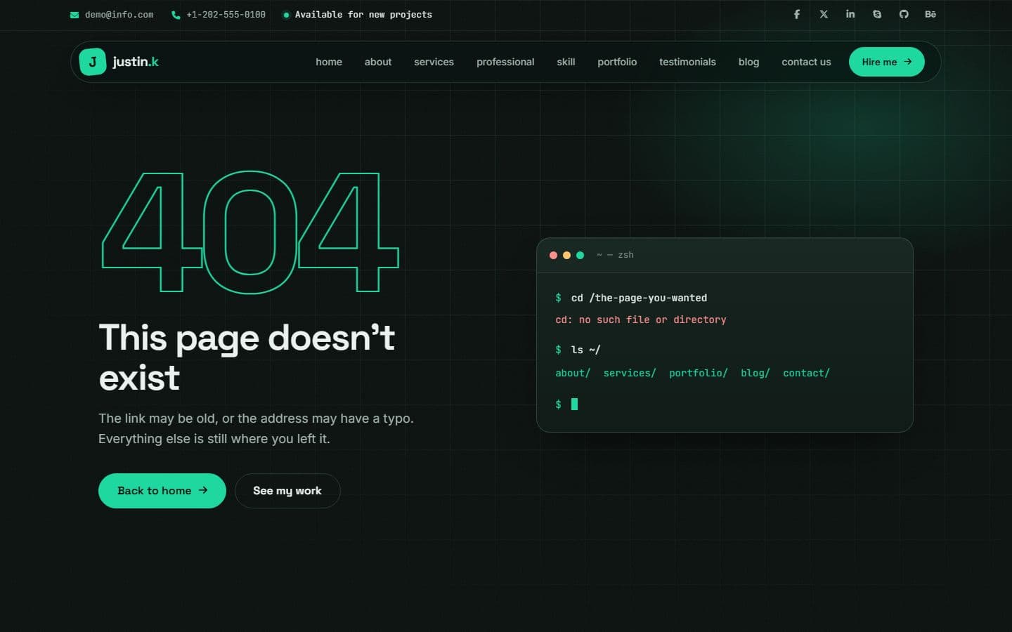 Justin-Kristiansen 404 page
