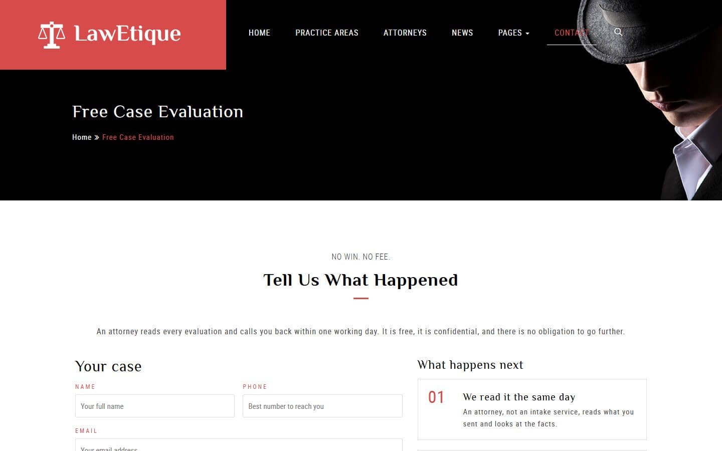 Lawetique Case evaluation page
