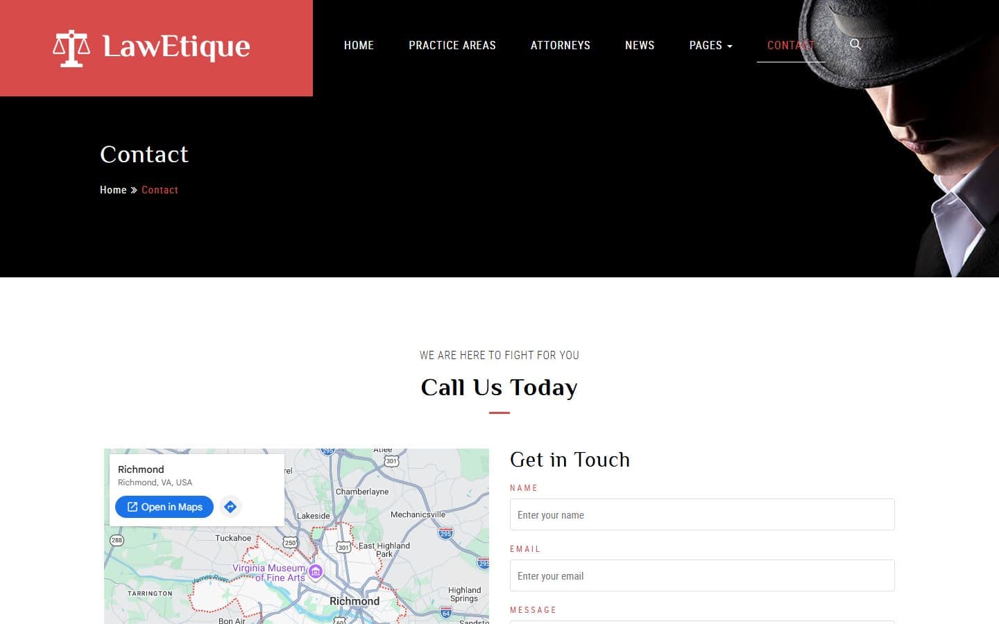 Lawetique Contact page
