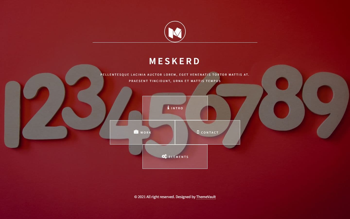Meskerd - Responsive Portfolio website template home page