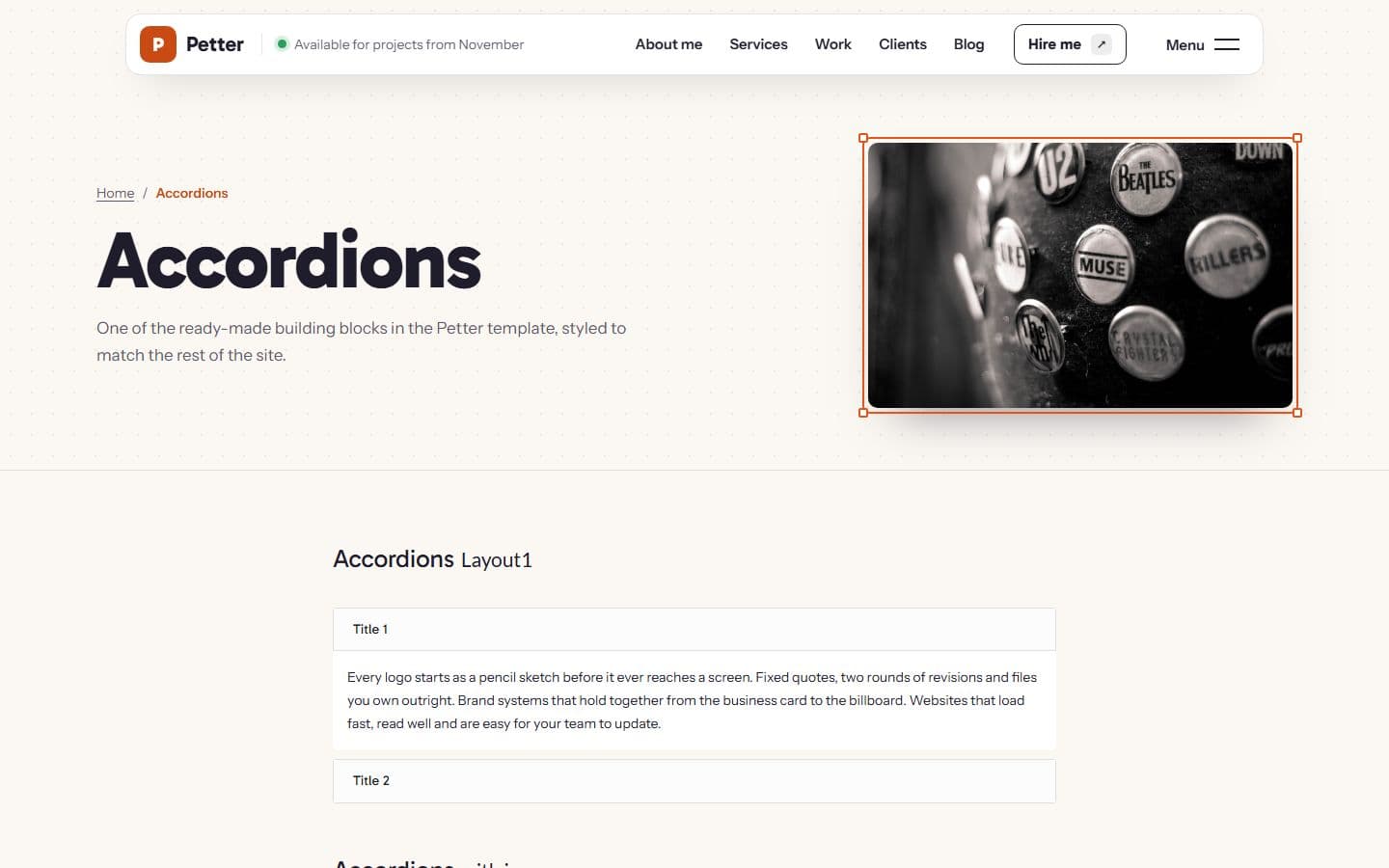 Petter Accordions page