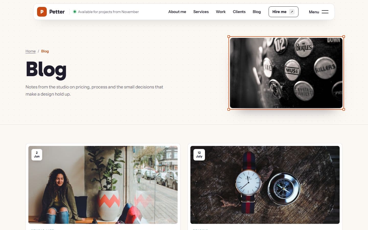 Petter Blog page