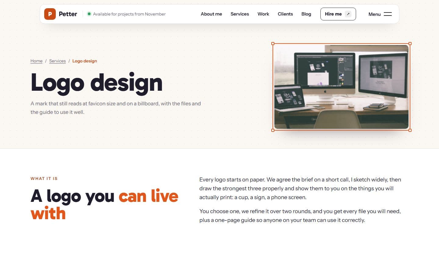Petter Service page