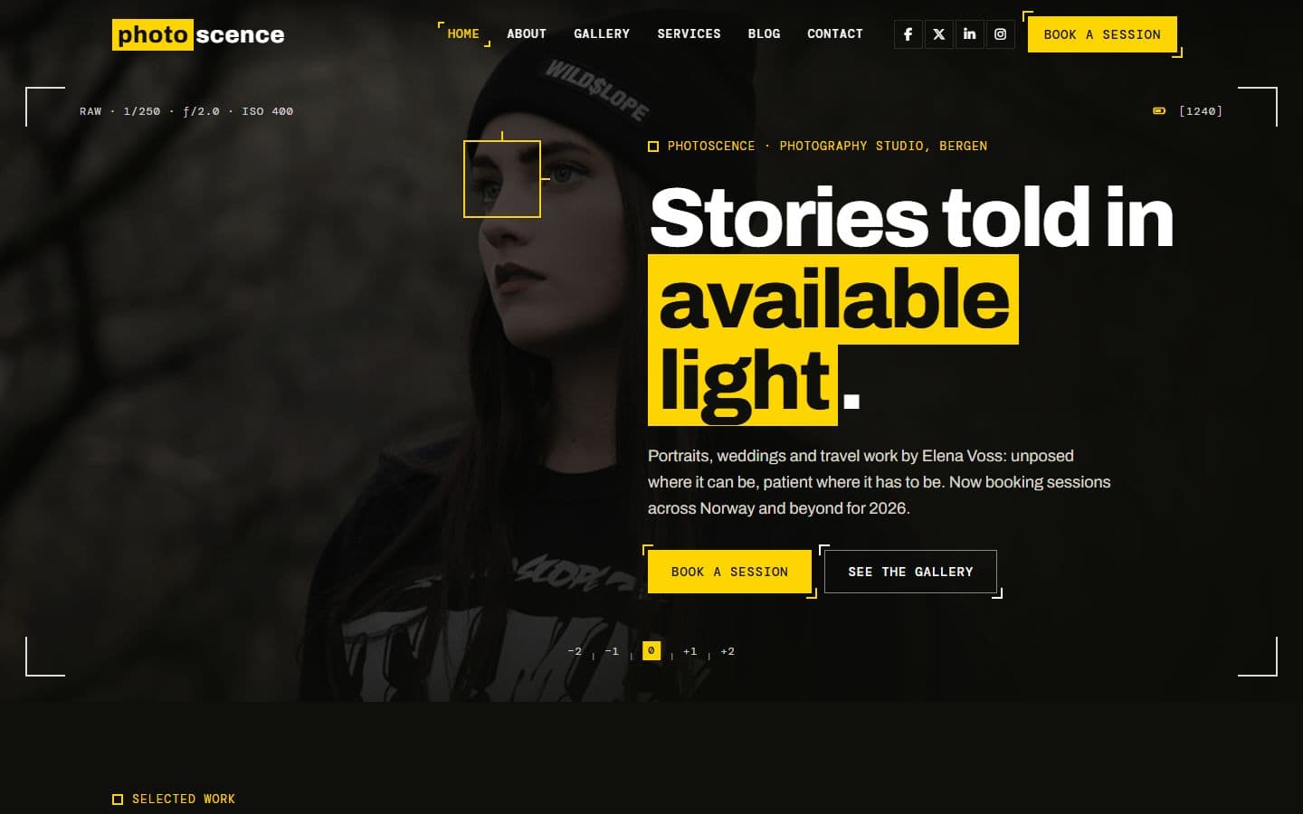 Photo Scence- Responsive Photography Website Template home page