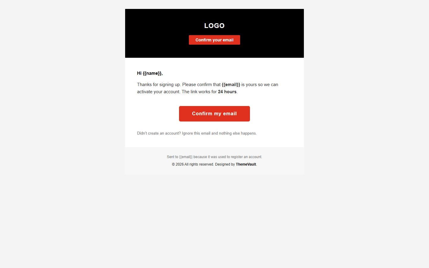 Portal Login Form 3 Email: confirm page