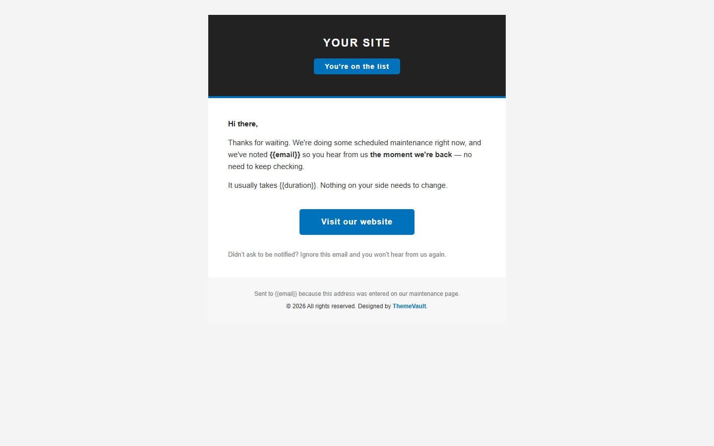 Professional 404 Email: notify page