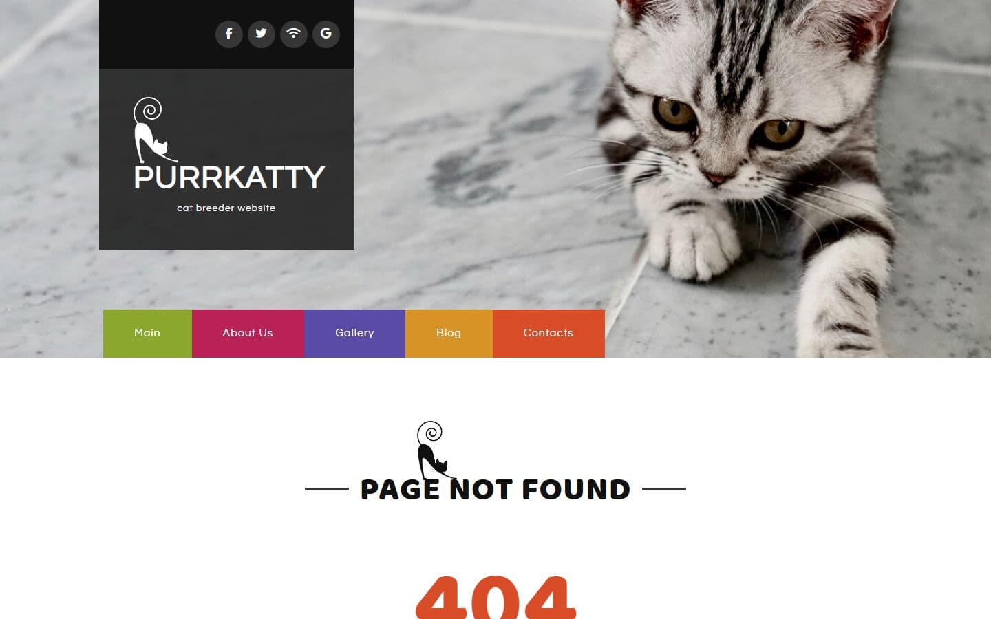 Purrkatty 404 page