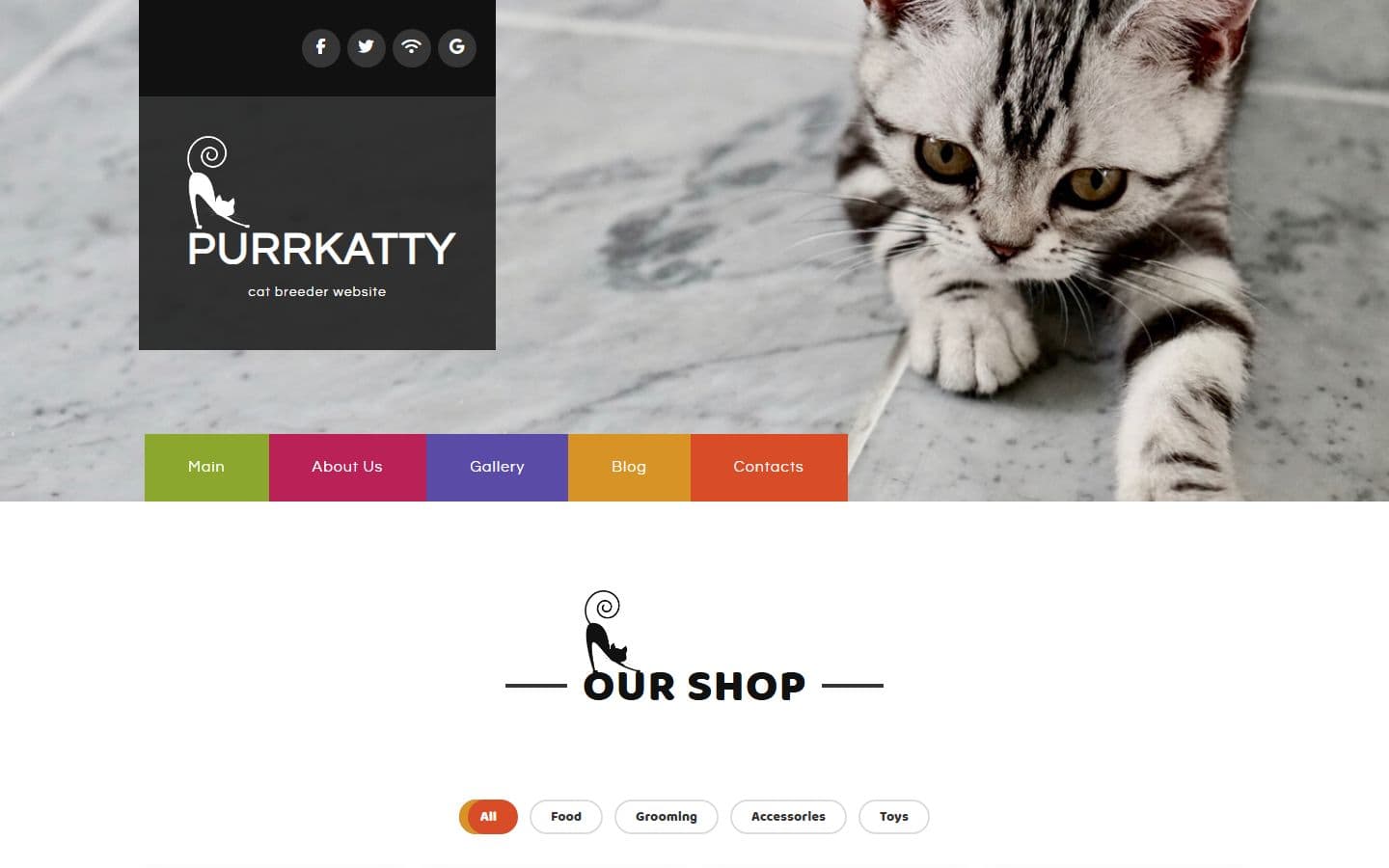 Purrkatty Shop page