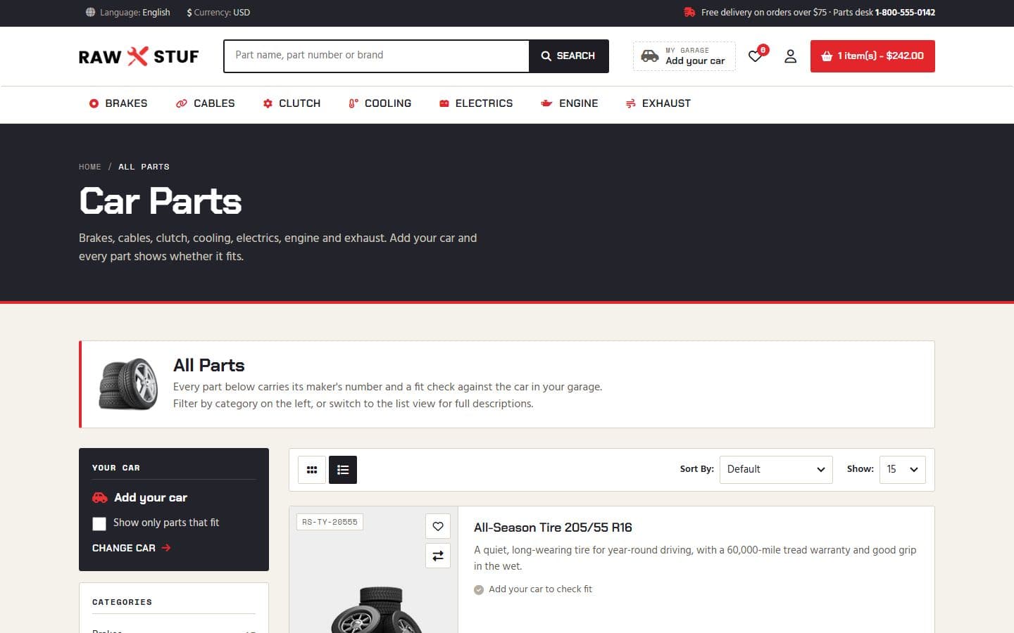 Rawstuf Product list page