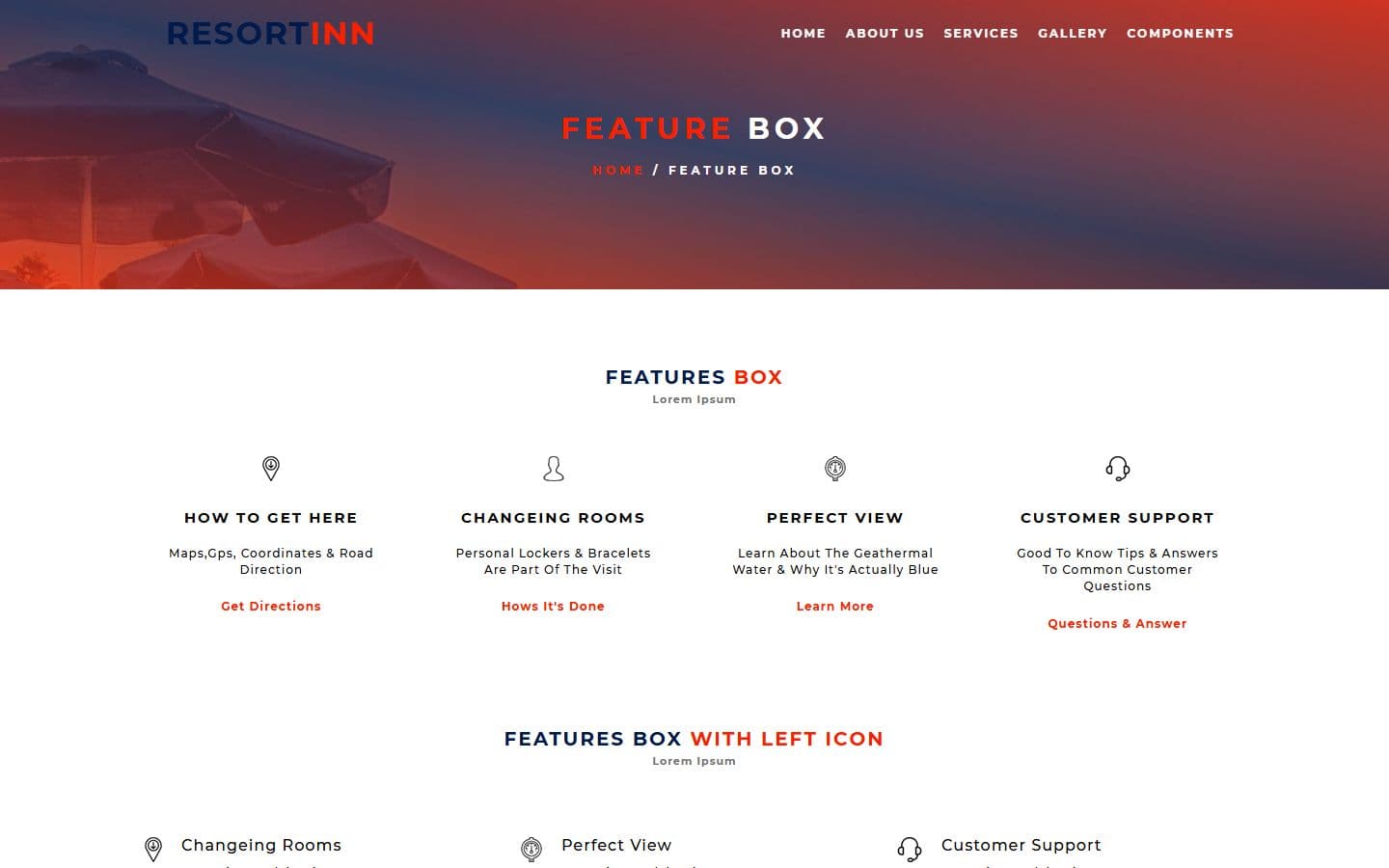 ResortIn Feature box page