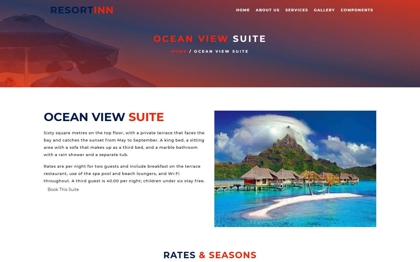ResortIn Room details page