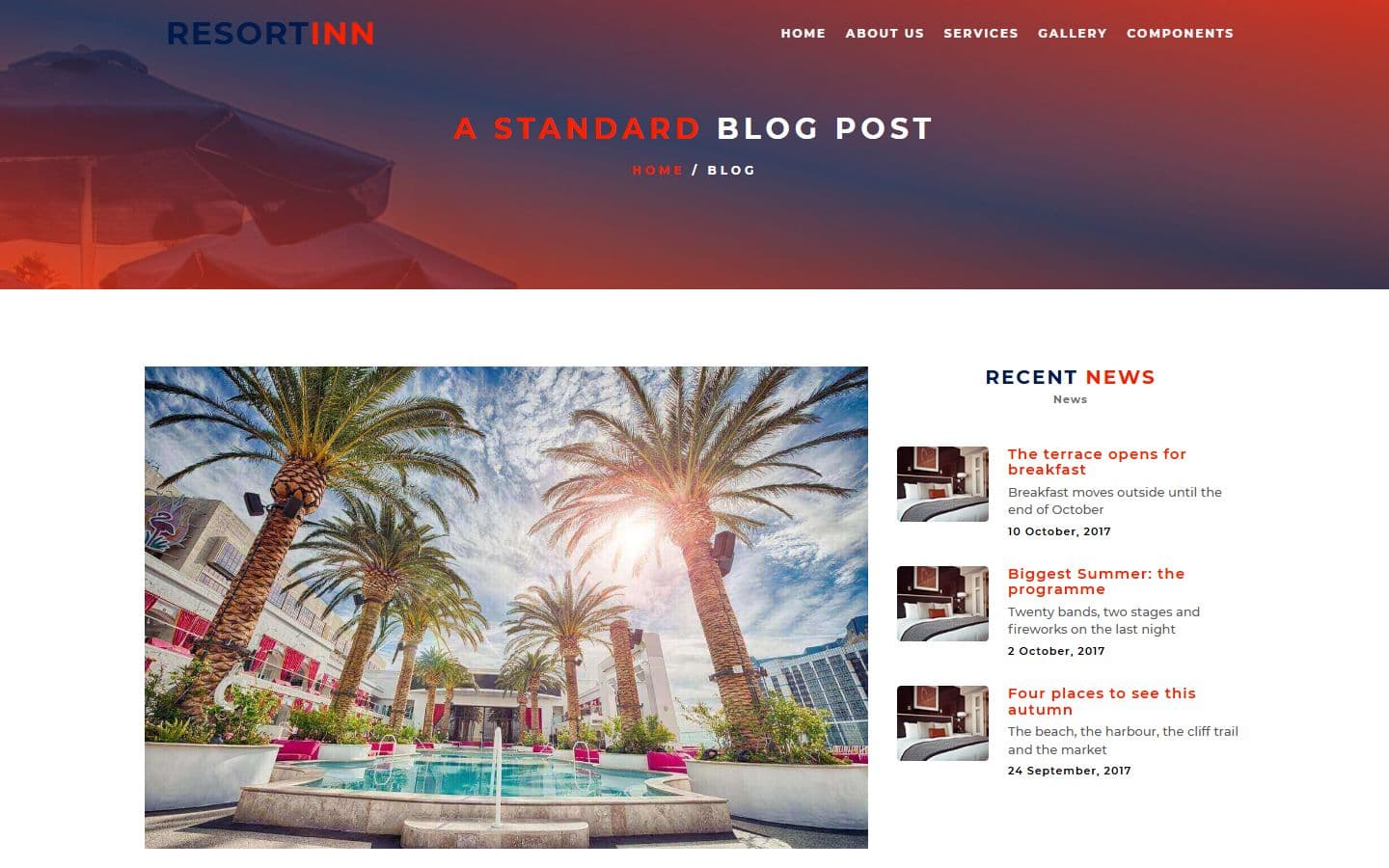 ResortIn Single post page