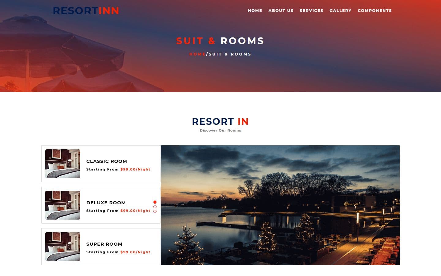 ResortIn Suitrooms page