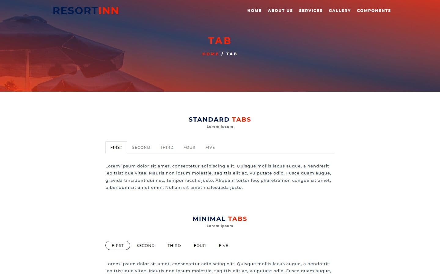 ResortIn Tab page
