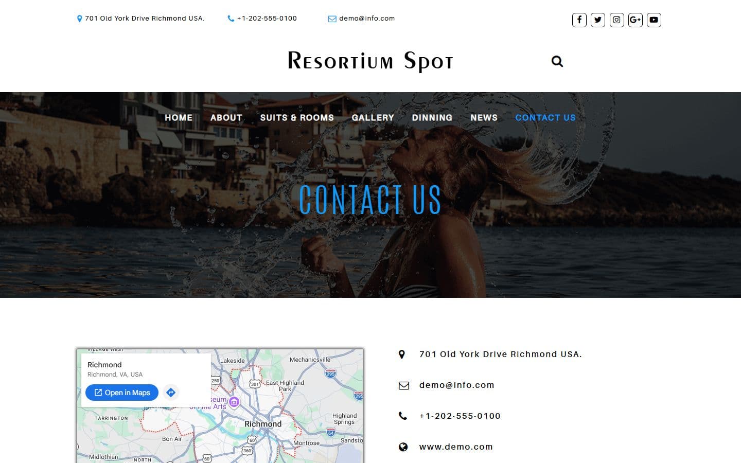 ResortiumSpot Contact page