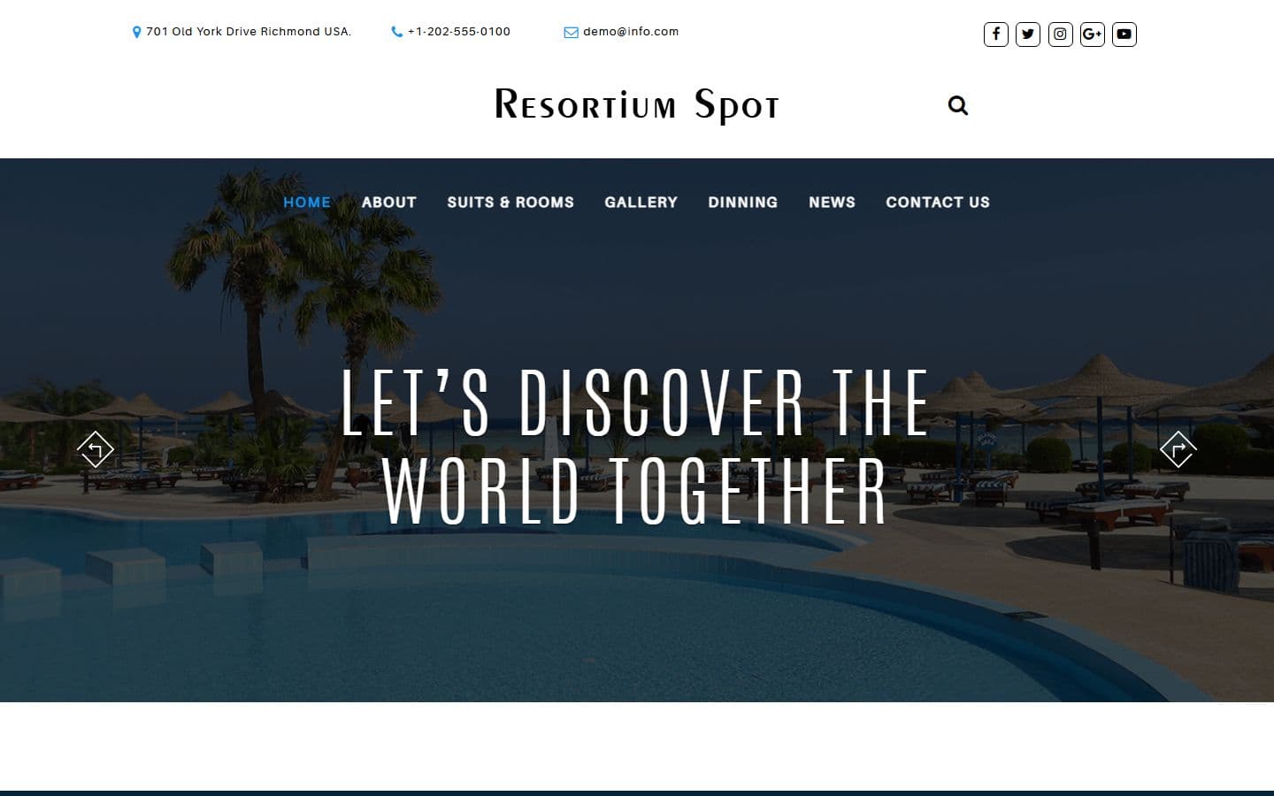 ResortiumSpot- Resort and Hotel Responsive HTML Template home page
