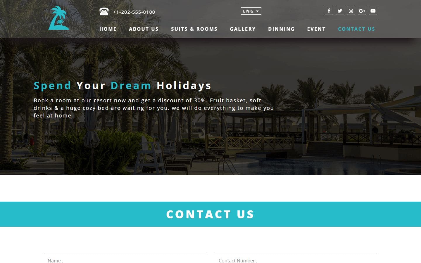 Resortono Contact page