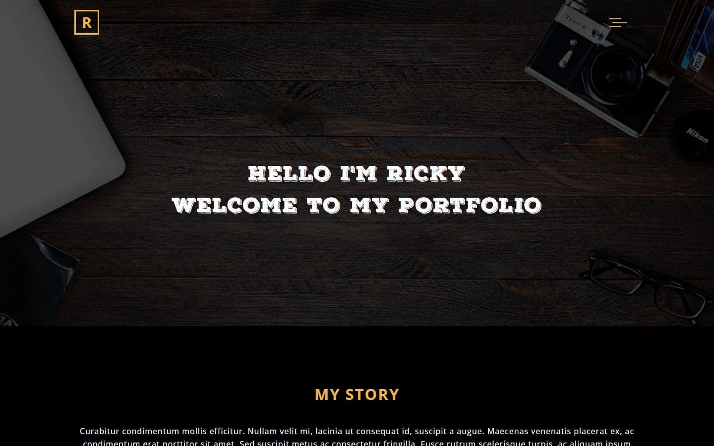 Ricky-Franti - Portfolio Website Design Template home page