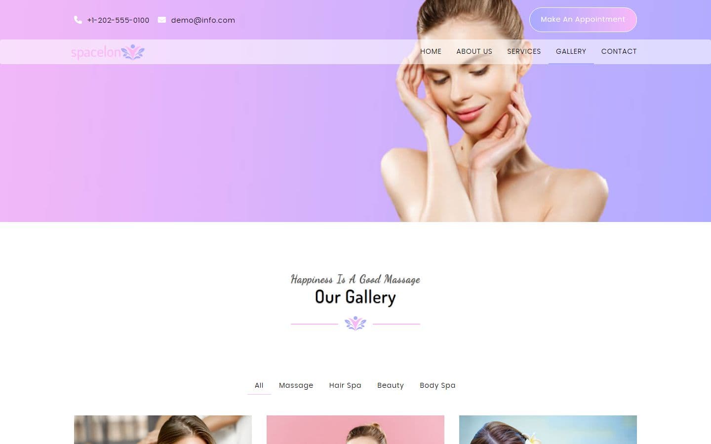 Spacelon Next.js Gallery page