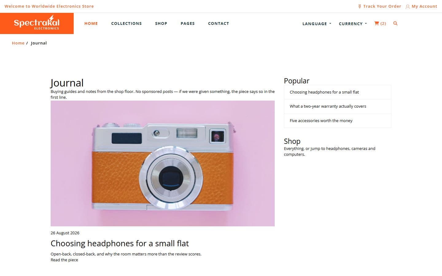 Spectrakal Blog page