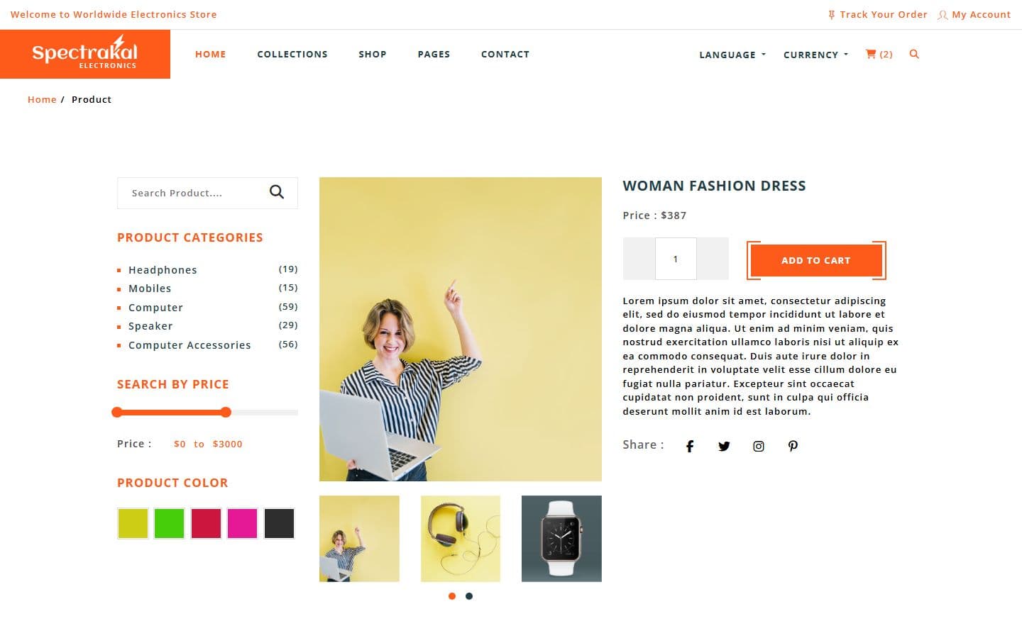 Spectrakal Product page