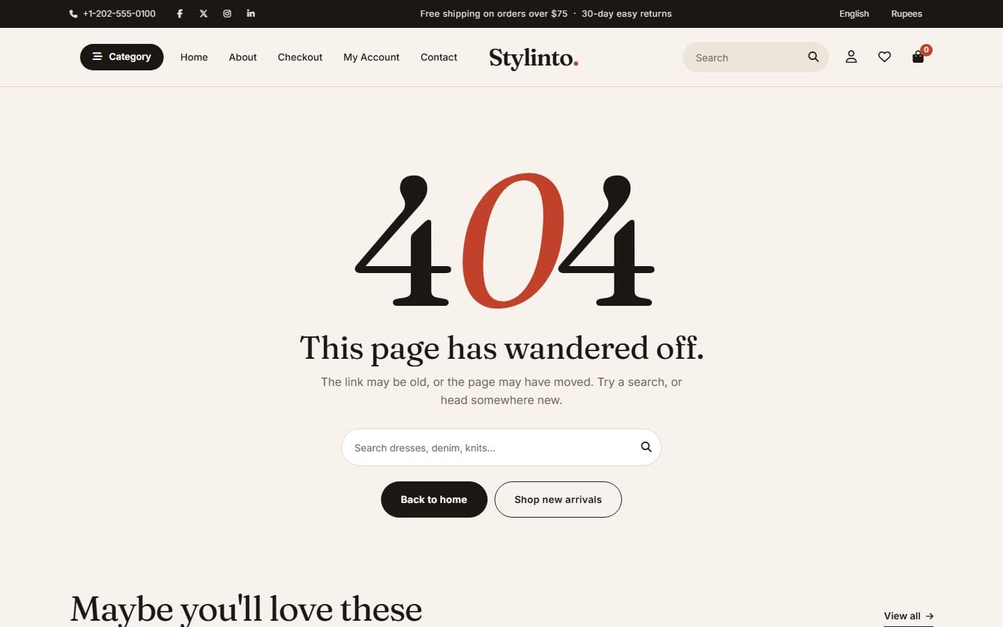 Stylinto 404 page