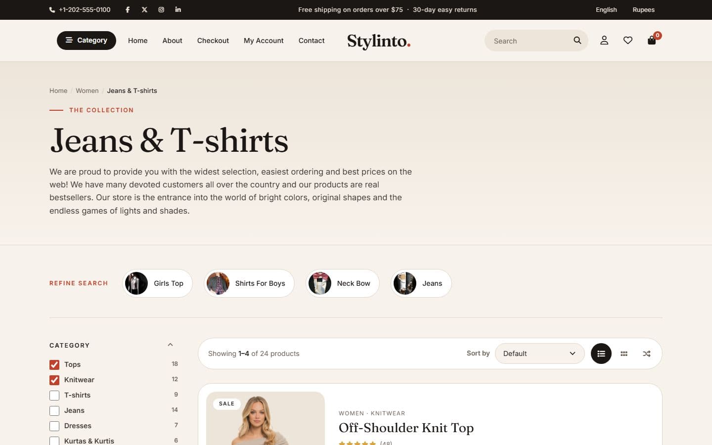 Stylinto Product list page
