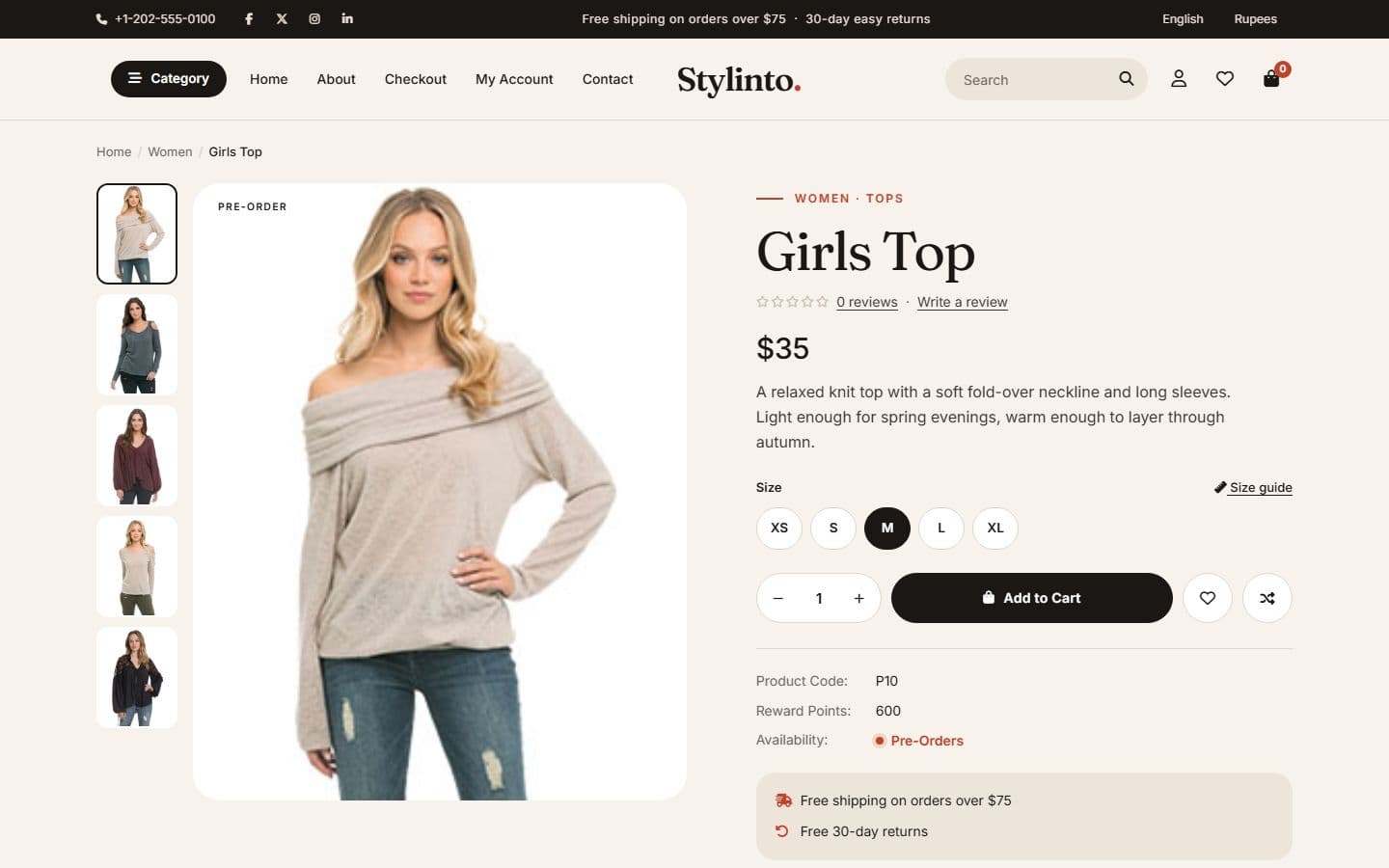 Stylinto Single product page